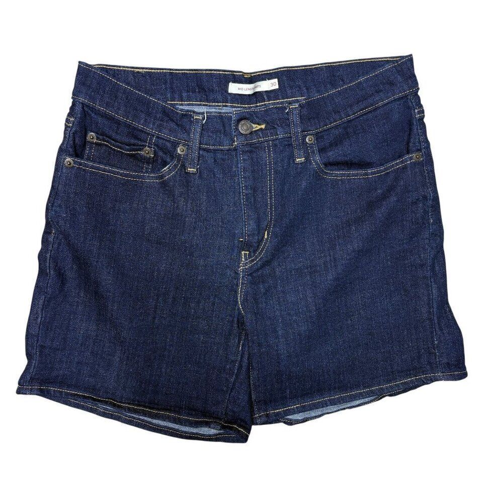 Levi's Mid Length Jean Shorts Dark Denim Size 30